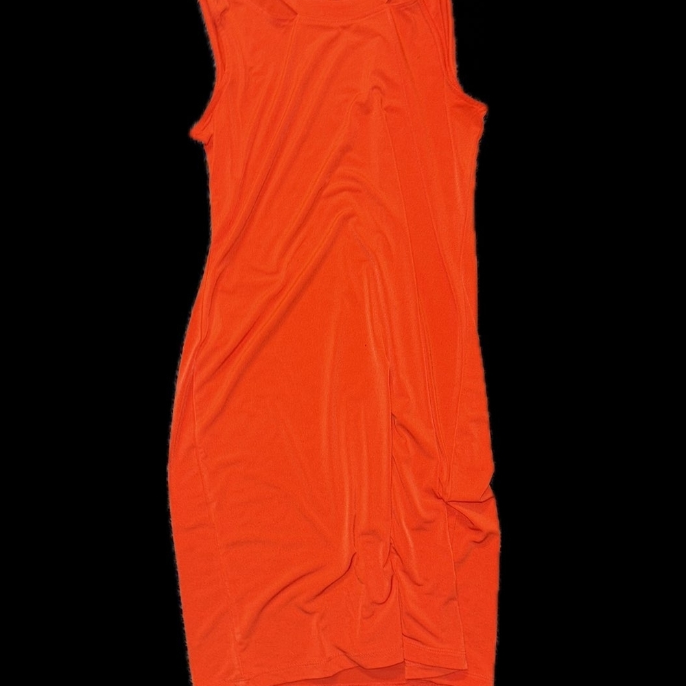 Premise Elegant Orange Sleeveless Dress, Size Small